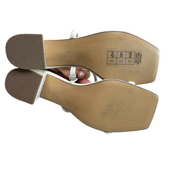 Everlane The Double Strap Heel Women 8 White Leather Block Heel Minimalist - Picture 6 of 9